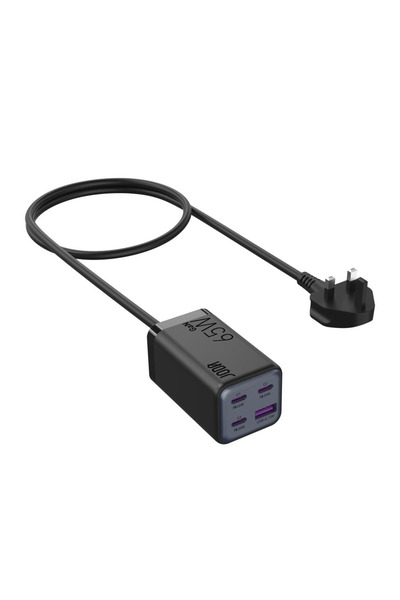 Joda جودا - Voltar منصة شحن بقوة 65 واط بــ3 منافذ تايب سي ومنفذ يو اس بي - اسود