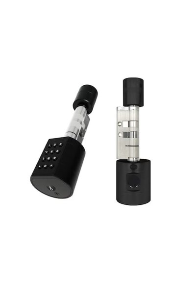 OEM Adjustable Smart Cylinder with, Code, Key, Card, Bluetooth, 75 mm, Black