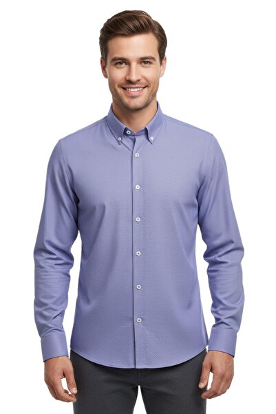 KAMER Men's Classic Single Pocket Long Sleeve Shirt 4070 Bgl-St04992