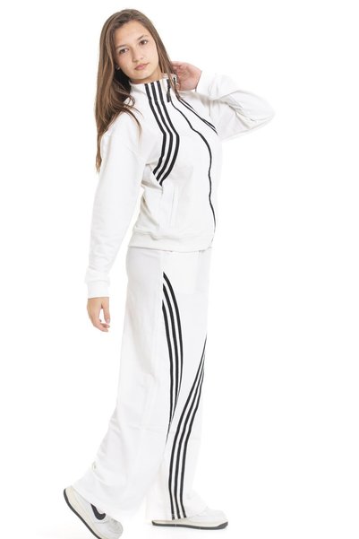 ASYAKİDS CLUB Girls' Mock Neck Zippered Jersey Tracksuit Set