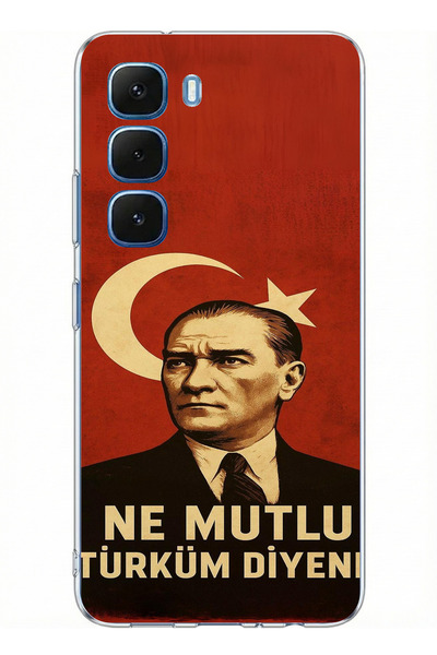 TechTree حافظة سيليكون متوافقة مع هاتف Infinix Hot 60-60i، علم تركيا السعيدة،...