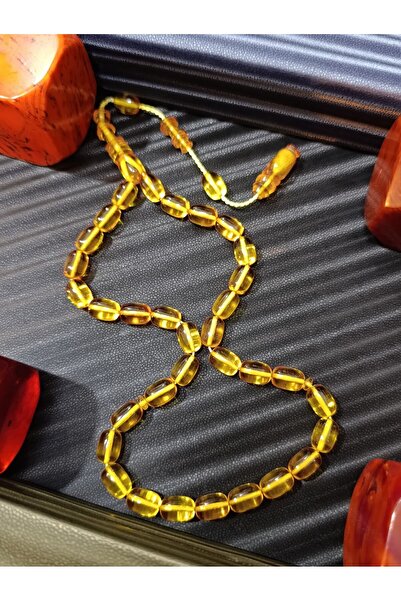 Anemore Collection مسبحة من حجر العنبر الناري مع شرابة