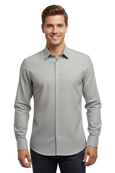 KAMER Men's Classic Single Pocket Long Sleeve Shirt 4070 Bgl-St04992