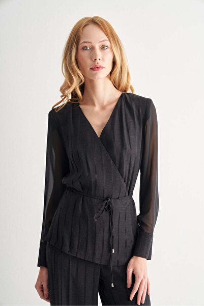 UTOPIAN Kruvaze Şifon Bluz