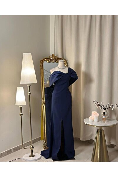 vanus fashion 5690 -فستان سهرة بكتف واحد وقصة ملكية