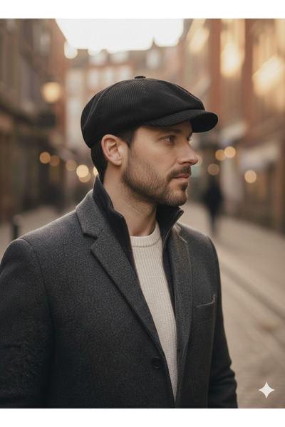 STELLA VESTİNO Peaky Blinders Erkek Fitilli Kadife Baretta Kasket | Premium K...