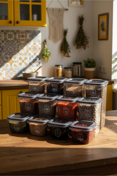 Perotti Outlet Locky Grey 12-Piece Square Food Storage Container Set