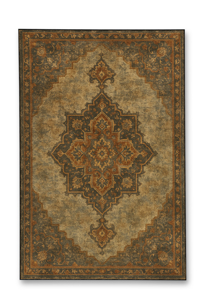Rugs Modern Halı MOSSO Kahve Bej Tonlar Geleneksel Motif Desenli Dokuma Taban...