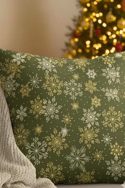 KAMİZ Snowflake Pattern Throw Pillow Cover Decorative Throw Pillow Case