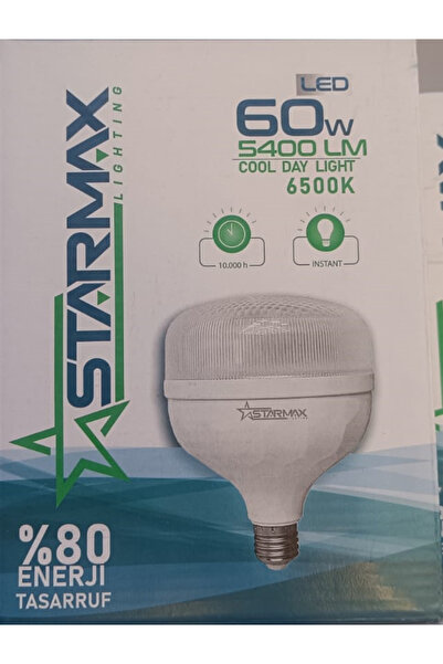 Starmax 1 ADET-60W Kristal Torch LED Ampul E-27 Beyaz Işık 5400LM