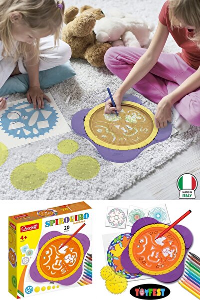 TOYFEST Quercetti Spirograf Mandala Seti 20 Parça Geometrik Çizim Şablonlu Ço...