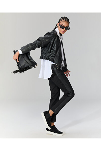 LAMANTE DERİ DETAYLI PANTOLON