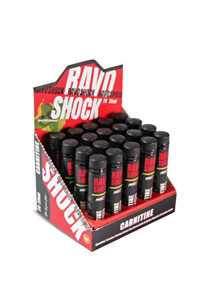 NOWUP NUTRITION Ravo Shock Liquid L-Carnitine – 20 x 25 ml | Carnitine + Caffeine + Yeşil Çay & Mentol – 20 Shot