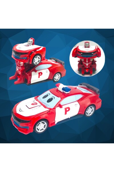 OEM Police car, robot transformation, sound/lights, plastic, without remote control, +3 years, 17x8x10cm