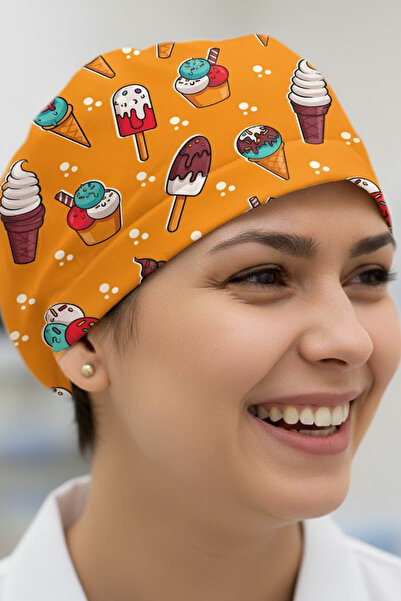 Lion Üniforma Ice Cream Desenli Cerrahi Bone Unisex – Likralı Doktor Hemşire ...