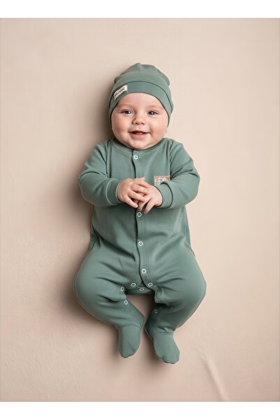 eradkids طقم أطفال مكون من قطعتين من القطن العضوي باللون الأخضر النعناعي - 10...