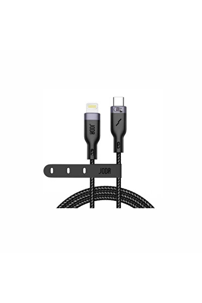 Joda جودا - سلك قماشي تايب سي الى لايتنينق بقوة 60 واط بطول 2 متر - اسود