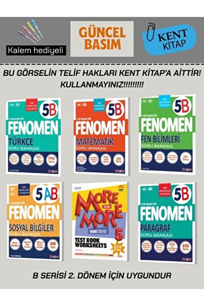 Fenomen Yayıncılık 2025 Fenomen 5. Sınıf 6'lı B Set (MatematikB, FenB, Türkçe...