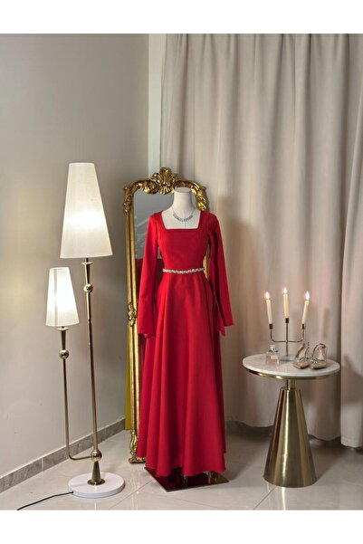 vanus fashion 6091 -فستان طويل ( 2 لونين )