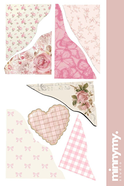 Minnymy Collage Collection Sticker, Çıkartma, Ajanda, Günlük, Planlayıcı, Bul...