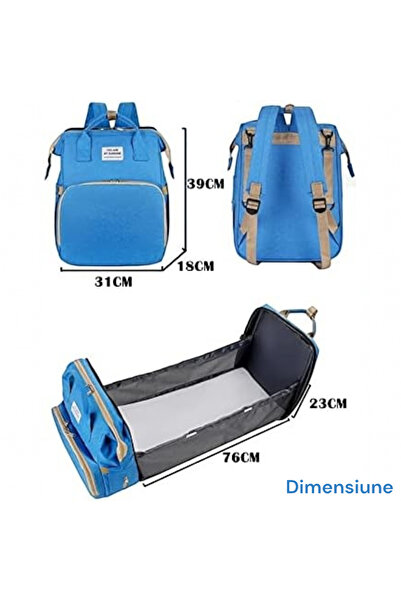 OEM Rucsac tip statie schimb copil, port USB, buzunar scutec/biberoane, calatorii,impermeabil 39x31x18cm