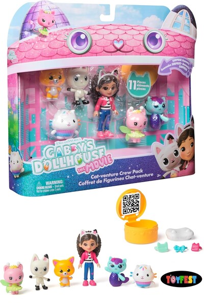 TOYFEST Gabbys Dollhouse Movie Figure Set 11 Pieces Play Kit with Surprise Accessories Cat Adventure Pack