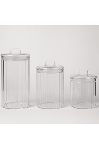 SUELF CO مجموعة من 3 برطمانات زجاجية من البوروسيليكات مع أغطية محكمة الإغلاق