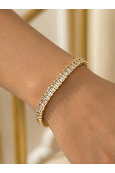 Pelin Aksesuar Gold Renk Baget Kesim Su Yolu Bileklik