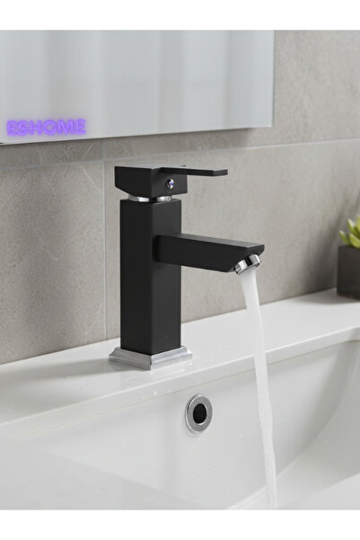 ESHOME صنبور حوض الحمام الفاخر ذو الإصدار الفاخر مربع الشكل مصنوع من النحاس ع...