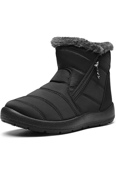 OEM Ghete de iarnă pentru femei, cu căptușeală de blană, impermeabile, ușoare...