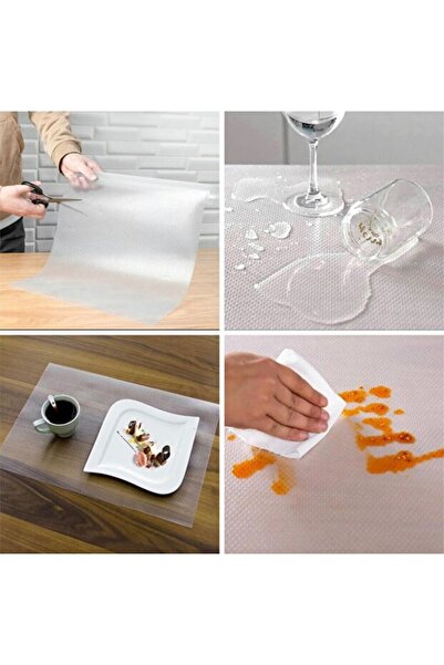 BZK Mutfak Şeffaf Raflık Kaymaz Dolap Içi Çekmece Raf Örtüsü Kaydırmaz 5 Metr...