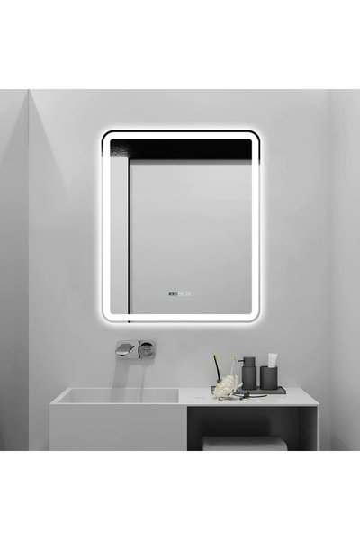 OEM LED Mirror with Defogger, Clock and Thermometer 75x90cm Irisya