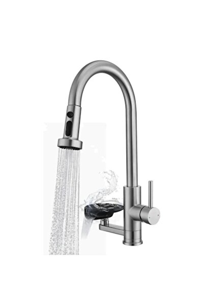 EDYLUX 3-in-1 Kitchen Faucet with Retractable Sprayer, Extendable Hose, Glass Rinse, 360° Swivel, G