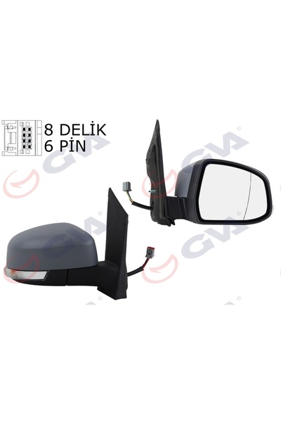 GVA DIŞ DİKİZ AYNASI SAĞ FORD FOCUS 08> ELEKTRİKLİ-ISITMALI-SİNYALLİ-ASTARLI-...
