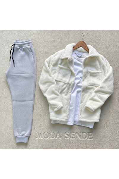 ALİ.COM Plush Shirt - Sweatpants Set