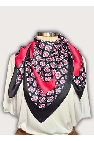 POZİTİF MRK مجموعة التوازن وشاح أسود فوشيا بنمط هندسي عثماني