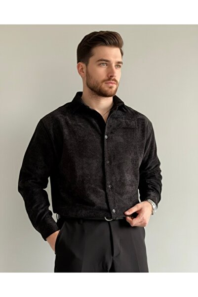Giyimmoda Kadife Oversize Gömlek