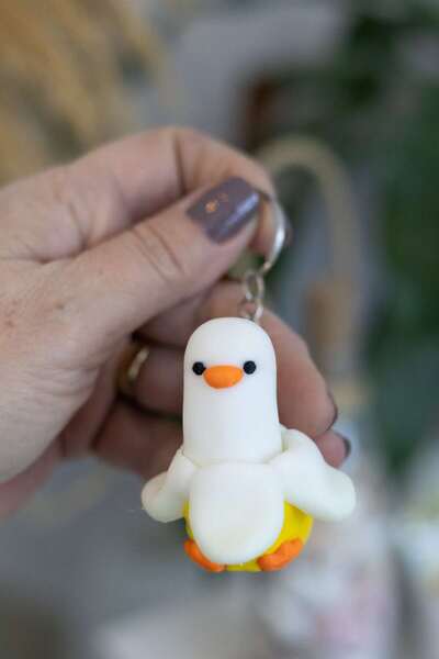 Modello Craft Banana Duck Clicker Keychain – Banana Duck Cute Silicone Keycha...