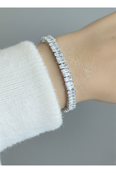 Pelin Aksesuar Gümüş Renk Baget Kesim Tamtur Su Yolu Bileklik