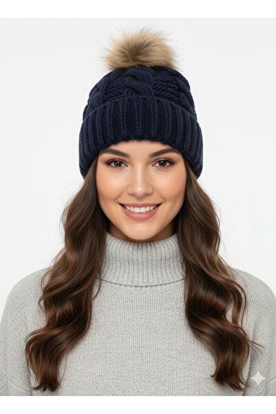 STELLA VESTİNO Faux Fur Pompom Beanie Unisex |   Knitted Winter Men's & Women...