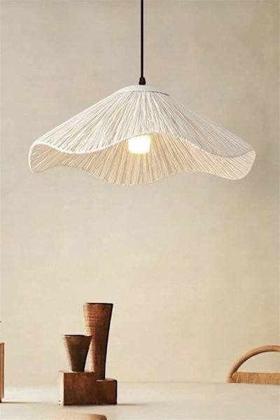 afralya home Bambu Hasır Rattan Avize Rafya Avize Özel Tasarım Avize Duy Dahil