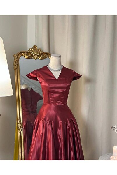 vanus fashion 5697 -فستان كلاسيكي بلمسات انثوية ( لونين )