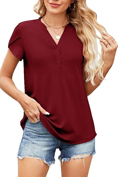 OEM Women's loose summer T-shirt, burgundy L