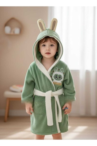 zavera for kids Unisex Children's Labubu Bathrobe - 100% Organic Cotton
