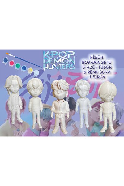 nihonwosekai K POP Demon Hunters Saja Boys Figür Boyama Seti