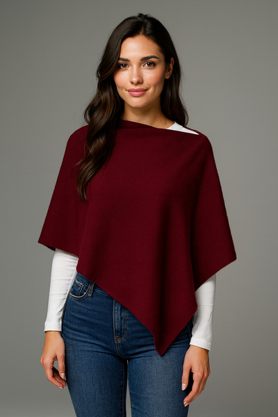 Sebir Moda Asimetrik Kesim Triko Akrilik Panço