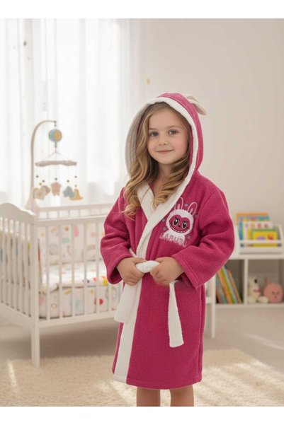zavera for kids Unisex Children's Labubu Bathrobe - 100% Organic Cotton