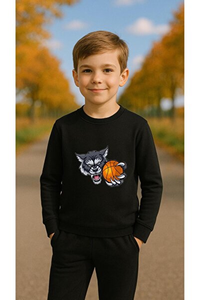 playwear Φούτερ ομάδας με στάμπα KURT BASKET για κορίτσια και αγόρια, με λαιμ...