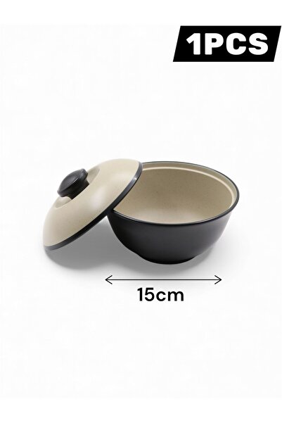 Nova A 15cm bowl with a lid, made of shatter-resistant melamine, safe for use in the microwave and dishwasher.