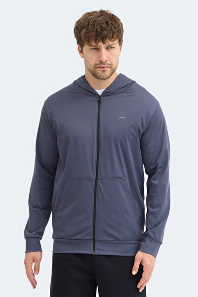 Slazenger Hanorac pentru bărbați KELENOR cu cu glugă buzunare, gri închis